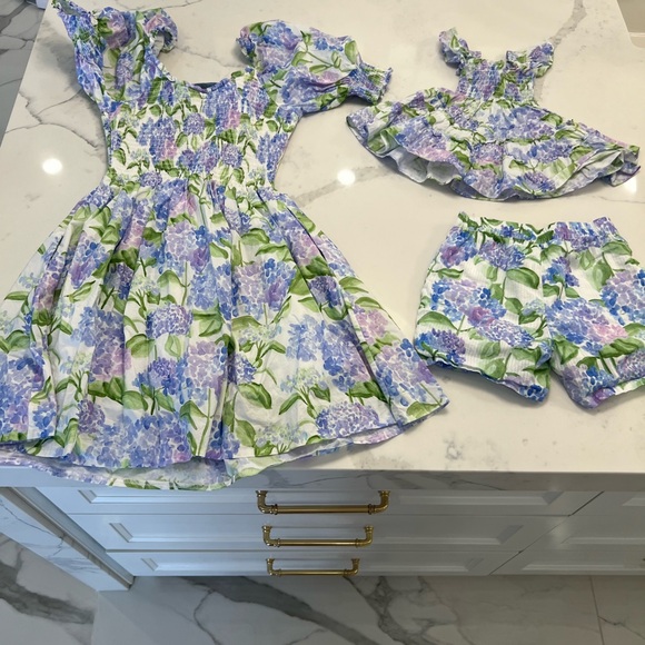 Hill house mommy and me set, toddler dress( 6-12mo) and boy shorts (5/6) - Picture 2 of 5